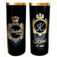 Copo Long Drink Borda Dourada
