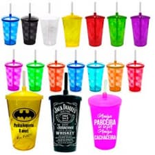 Copo Canudo com Tampa 500ML