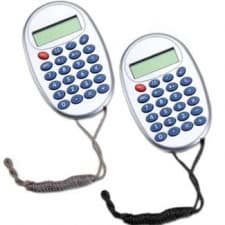 Calculadora de bolso e cordao