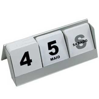 Calendário em alumínio